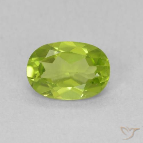 0.86ct Naturale Verde acceso Peridoto, Ovale, VS