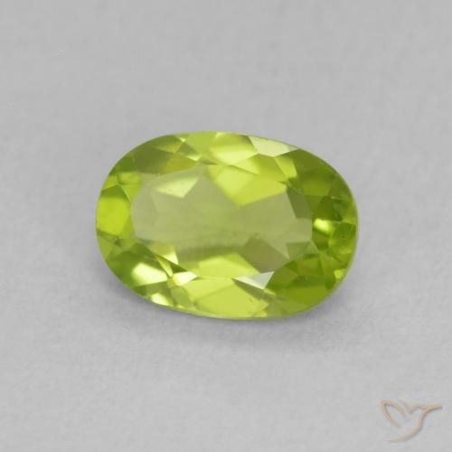 Peridoto Verde acceso naturale da 0.86 ct, Ovale, VS