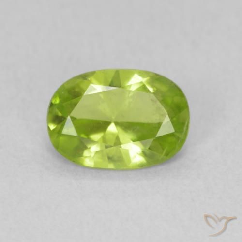 0.80ct Naturale Verde acceso Peridoto, Ovale, VS