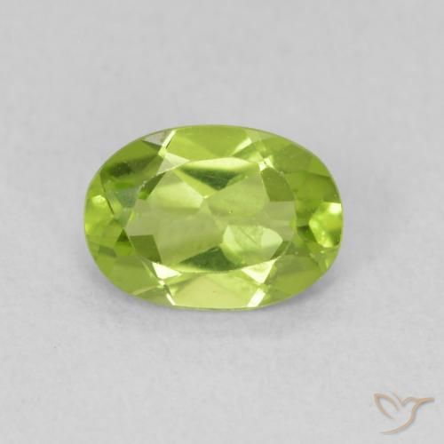 0.80ct Naturale Verde medio Peridoto, Ovale, VS