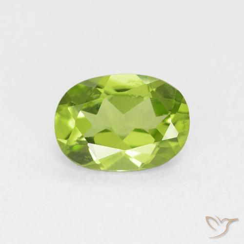 0.88ct Naturale Verde medio Peridoto, Ovale, VVS-VS