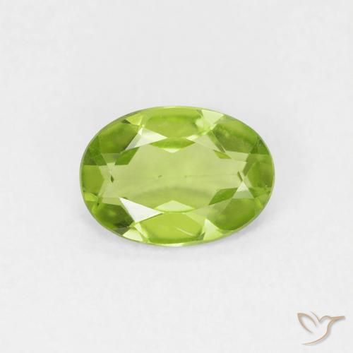 0.72ct Naturale Verde acceso Peridoto, Ovale, VVS-VS