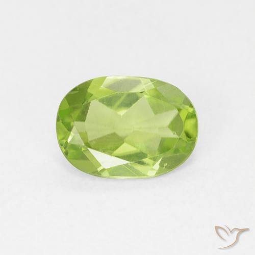 0.88ct Naturale Verde medio Peridoto, Ovale, VVS-VS