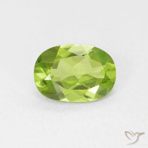 0.92ct Naturale Verde medio Peridoto, Ovale, VVS-VS