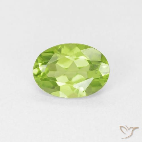 0.80ct Naturale Verde chiaro Peridoto, Ovale, VVS-VS