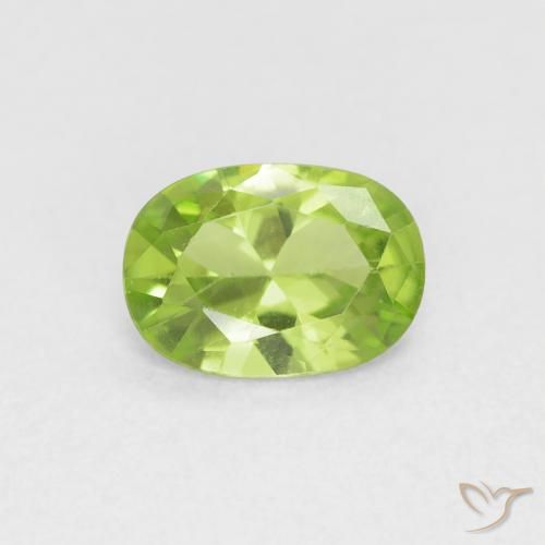 0.77ct Naturale Verde medio Peridoto, Ovale, VVS-VS