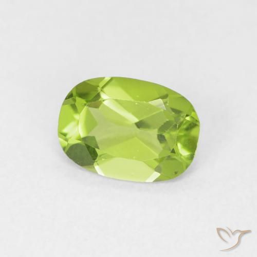 Peridoto Verde giallastro naturale da 0.78 ct, Ovale, VVS-VS