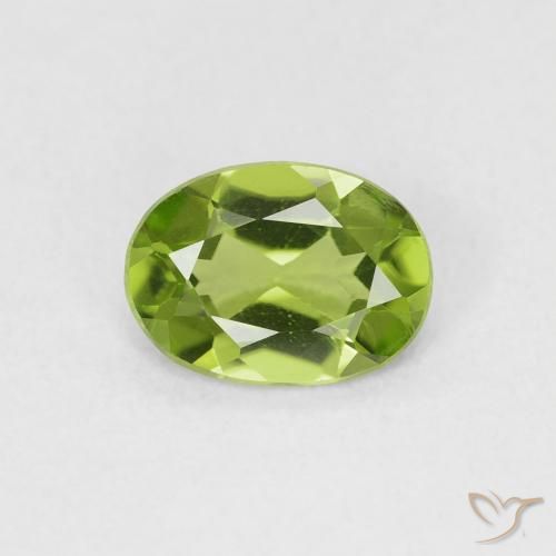 0.83ct Naturale Verde giallastro Peridoto, Ovale, VVS-VS