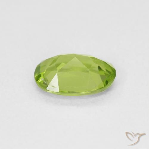 Peridoto Verde giallastro naturale da 0.83 ct, Ovale, VVS-VS