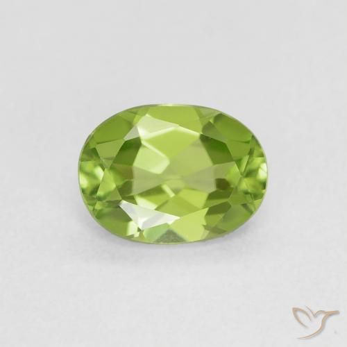 0.90ct Naturale Verde giallastro Peridoto, Ovale, VVS-VS