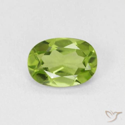 0.92ct Naturale Verde medio Peridoto, Ovale, VVS-VS
