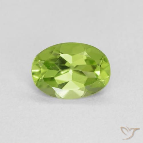 0.83ct Naturale Verde acceso Peridoto, Ovale, VVS-VS