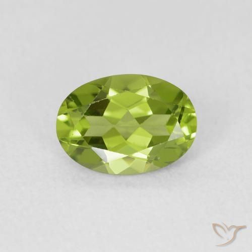 0.88ct Naturale Verde medio Peridoto, Ovale, VVS-VS