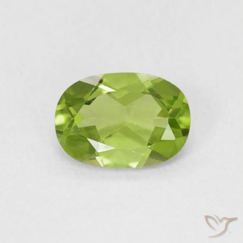 0.85ct Naturale Verde giallastro Peridoto, Ovale, VVS-VS