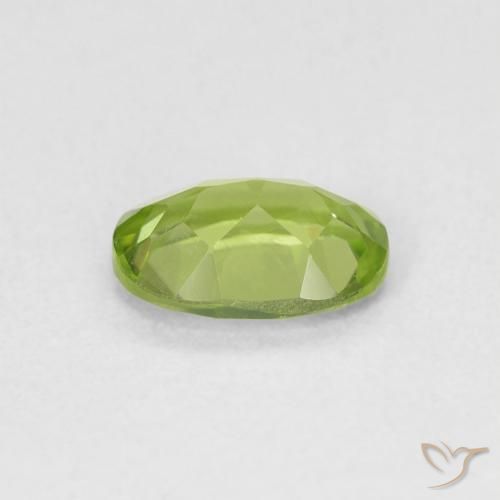 Peridoto Verde giallastro naturale da 0.85 ct, Ovale, VVS-VS