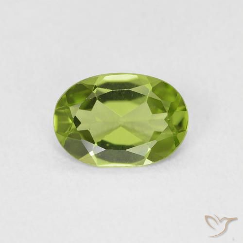 0.70ct Naturale Verde acceso Peridoto, Ovale, VVS-VS