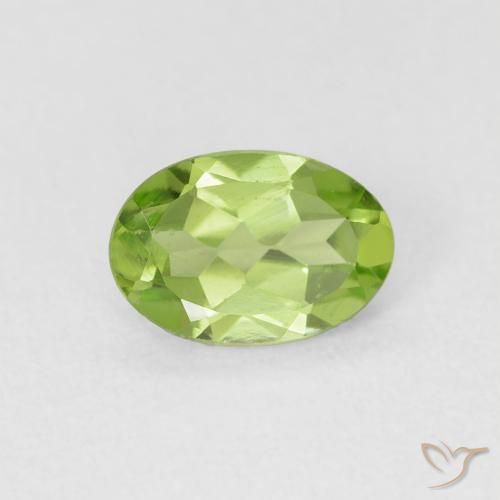 0.74ct Naturale Verde chiaro e vivace Peridoto, Ovale, VVS-VS