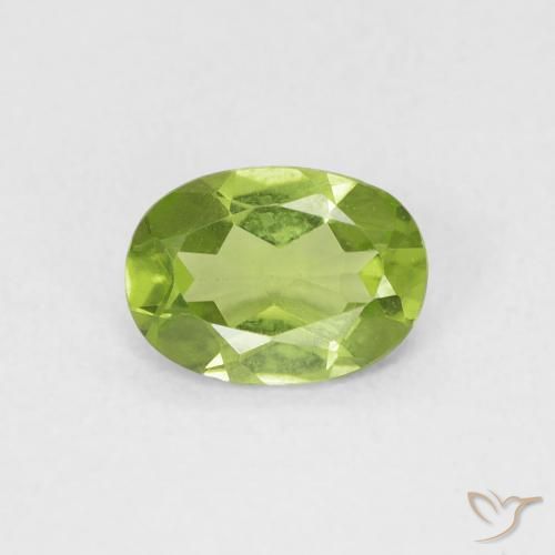 0.80ct Naturale Verde chiaro e vivace Peridoto, Ovale, VVS-VS