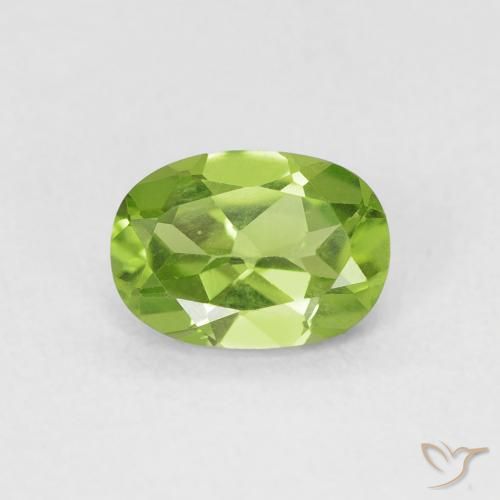 0.92ct Naturale Verde acceso Peridoto, Ovale, VVS-VS