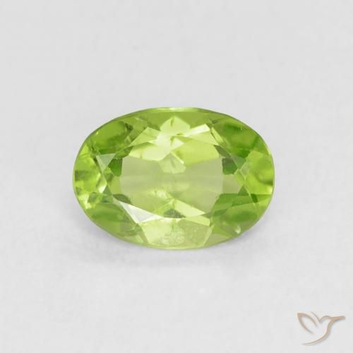 0.80ct Naturale Verde brillante Peridoto, Ovale, VS