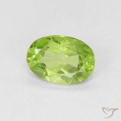 Peridoto Verde brillante naturale da 0.80 ct, Ovale, VS