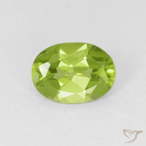 0.83ct Naturale Verde acceso Peridoto, Ovale, VS