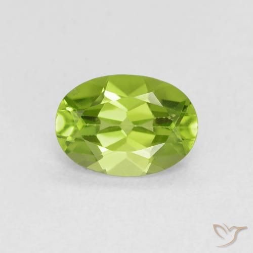 0.84ct Naturale Verde giallastro Peridoto, Ovale, VS