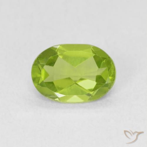 0.78ct Naturale Verde acceso Peridoto, Ovale, VS