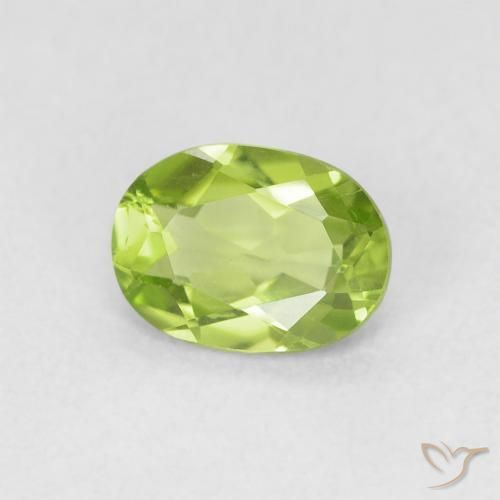 Peridoto Verde acceso naturale da 0.81 ct, Ovale, VS