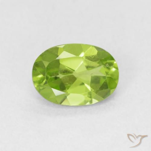 0.90ct Naturale Verde giallastro Peridoto, Ovale, VS