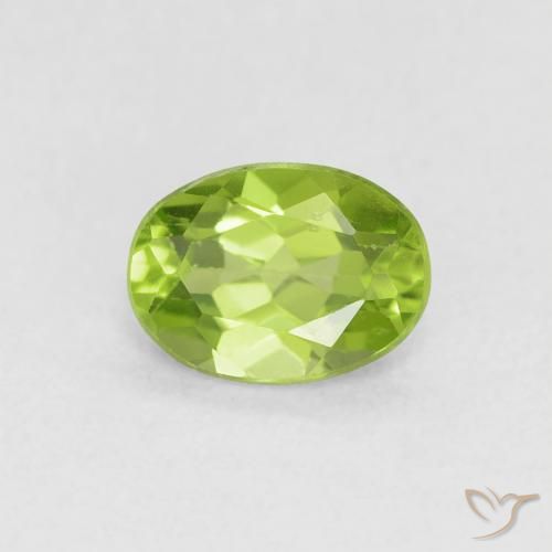 0.79ct Naturale Verde giallastro Peridoto, Ovale, VS