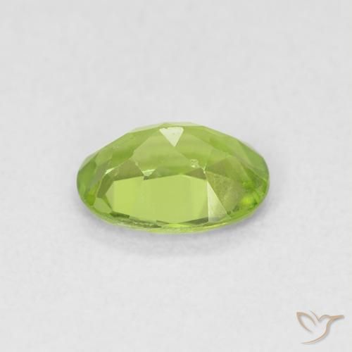 Peridoto Verde giallastro naturale da 0.79 ct, Ovale, VS