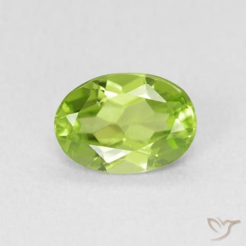 0.89ct Naturale Verde giallastro Peridoto, Ovale, VS