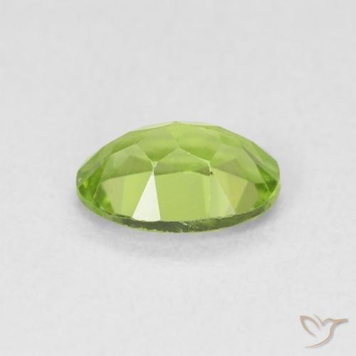 Peridoto Verde giallastro naturale da 0.89 ct, Ovale, VS
