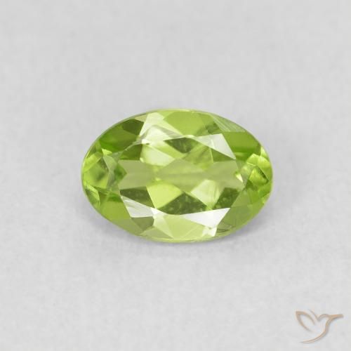 0.76ct Naturale Verde chiaro e vivace Peridoto, Ovale, VS