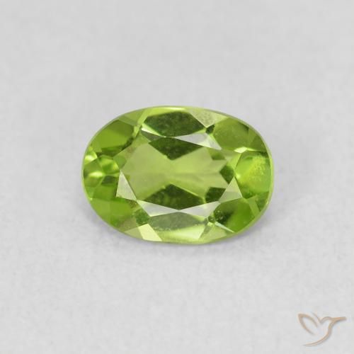 0.79ct Naturale Verde acceso Peridoto, Ovale, VS