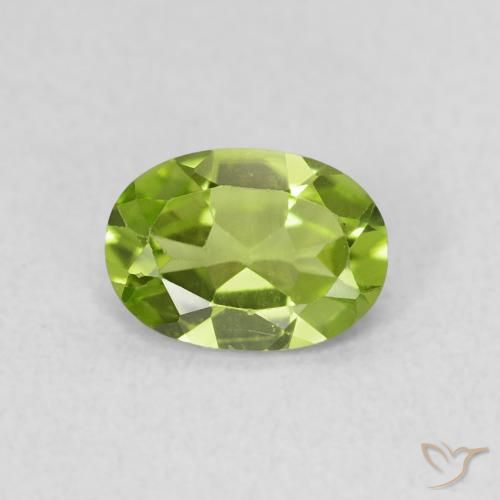 0.78ct Naturale Verde acceso Peridoto, Ovale, VS