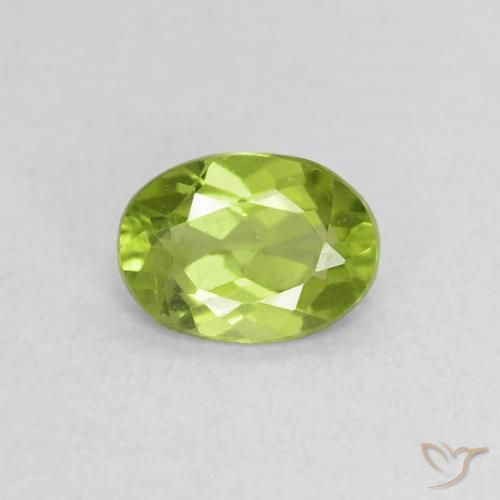 0.76ct Naturale Verde giallastro vivace Peridoto, Ovale, VS
