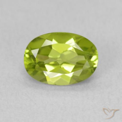 0.90ct Naturale Verde medio Peridoto, Ovale, VS