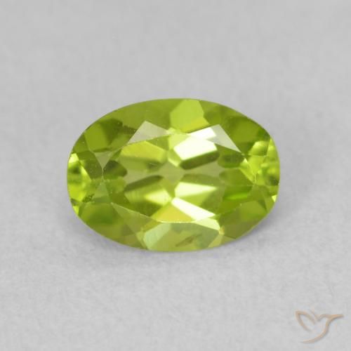 0.85ct Naturale Verde giallastro Peridoto, Ovale, VS