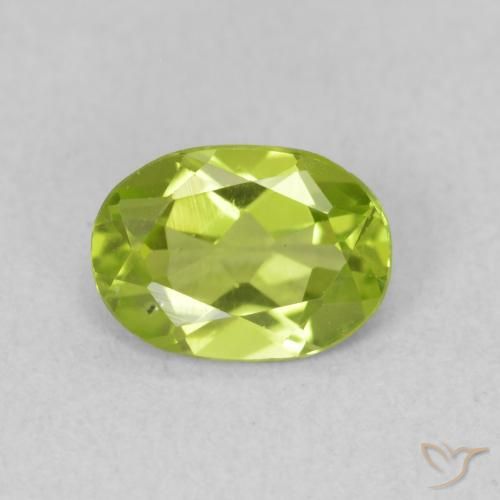 0.80ct Naturale Verde brillante Peridoto, Ovale, VS