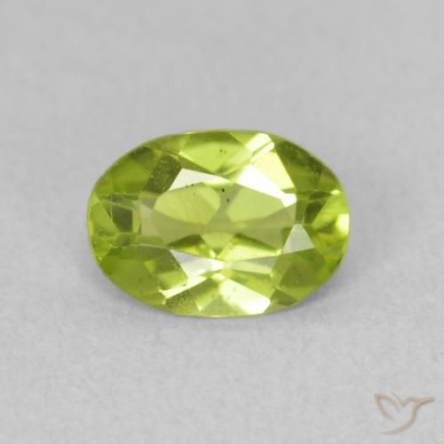 0.75ct Naturale Verde giallastro vivace Peridoto, Ovale, VS