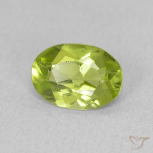 Peridoto Verde giallastro vivace naturale da 0.75 ct, Ovale, VS