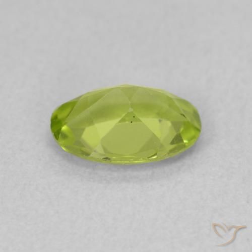 Peridoto Verde giallastro vivace naturale da 0.75 ct, Ovale, VS
