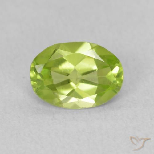 0.80ct Naturale Verde brillante Peridoto, Ovale, VS