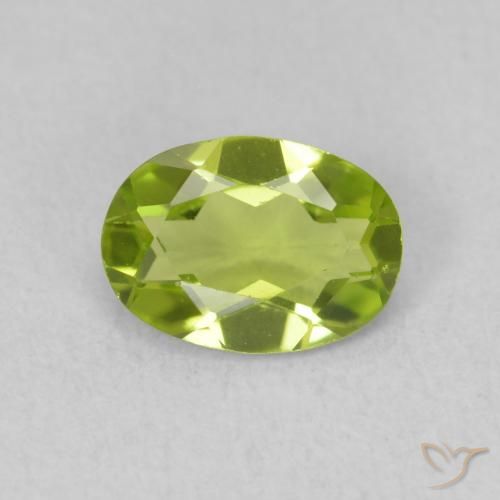 0.76ct Naturale Verde acceso Peridoto, Ovale, VVS-VS