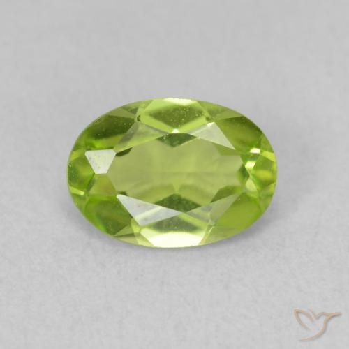 0.85ct Naturale Verde acceso Peridoto, Ovale, VVS-VS
