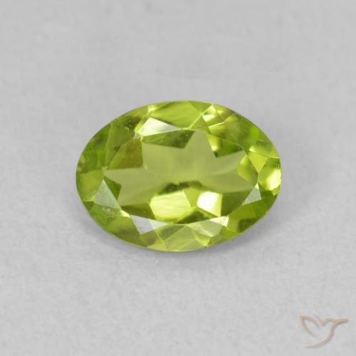 0.72ct Naturale Verde brillante Peridoto, Ovale, VVS-VS