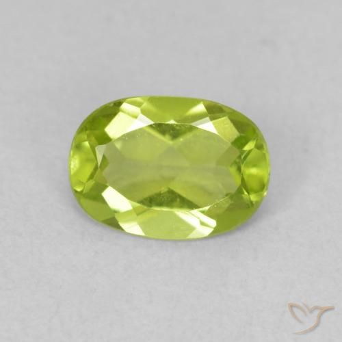 0.76ct Naturale Verde brillante Peridoto, Ovale, VVS-VS