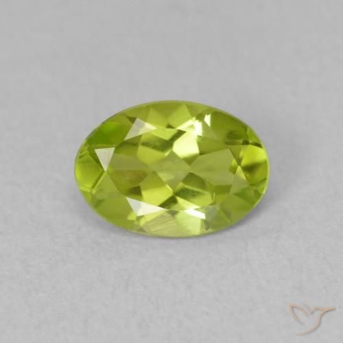 0.70ct Naturale Verde giallastro vivace Peridoto, Ovale, VVS-VS